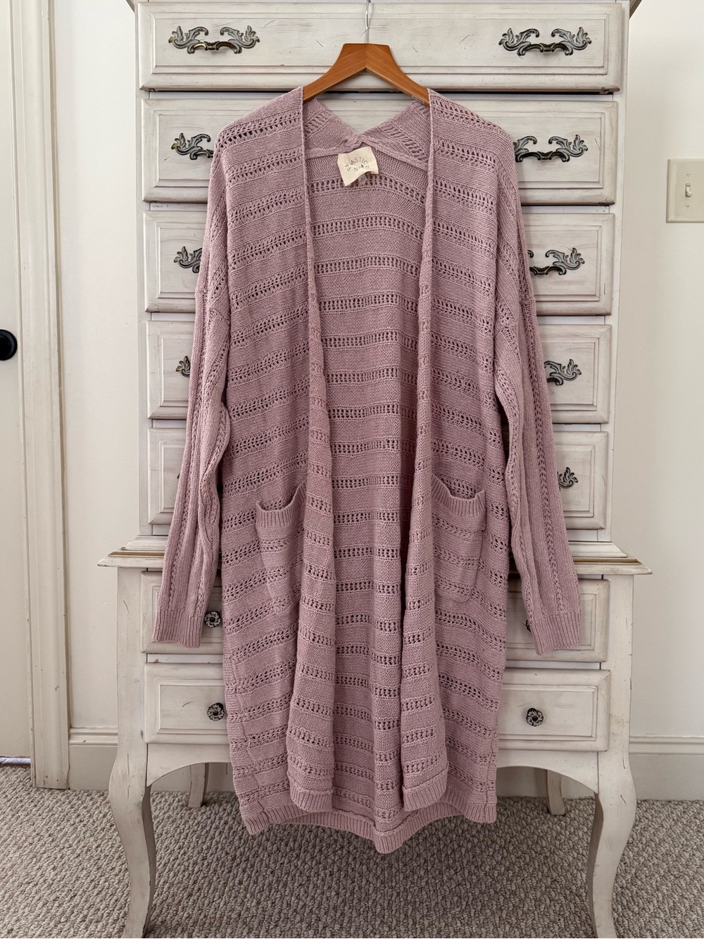 Vici Dusty Lavender Pocketed Duster Cardigan
